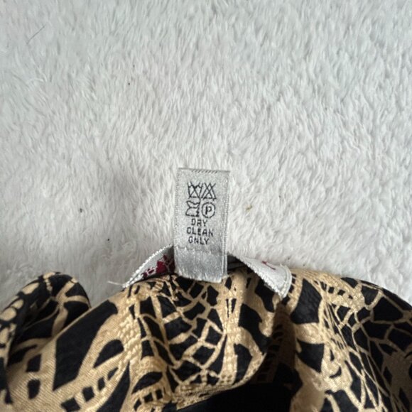 Adrianna Papell Womens Black Beige Silk Button Front Jacket Abstract Floral Sz 8 - Picture 4 of 8